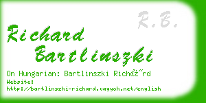 richard bartlinszki business card